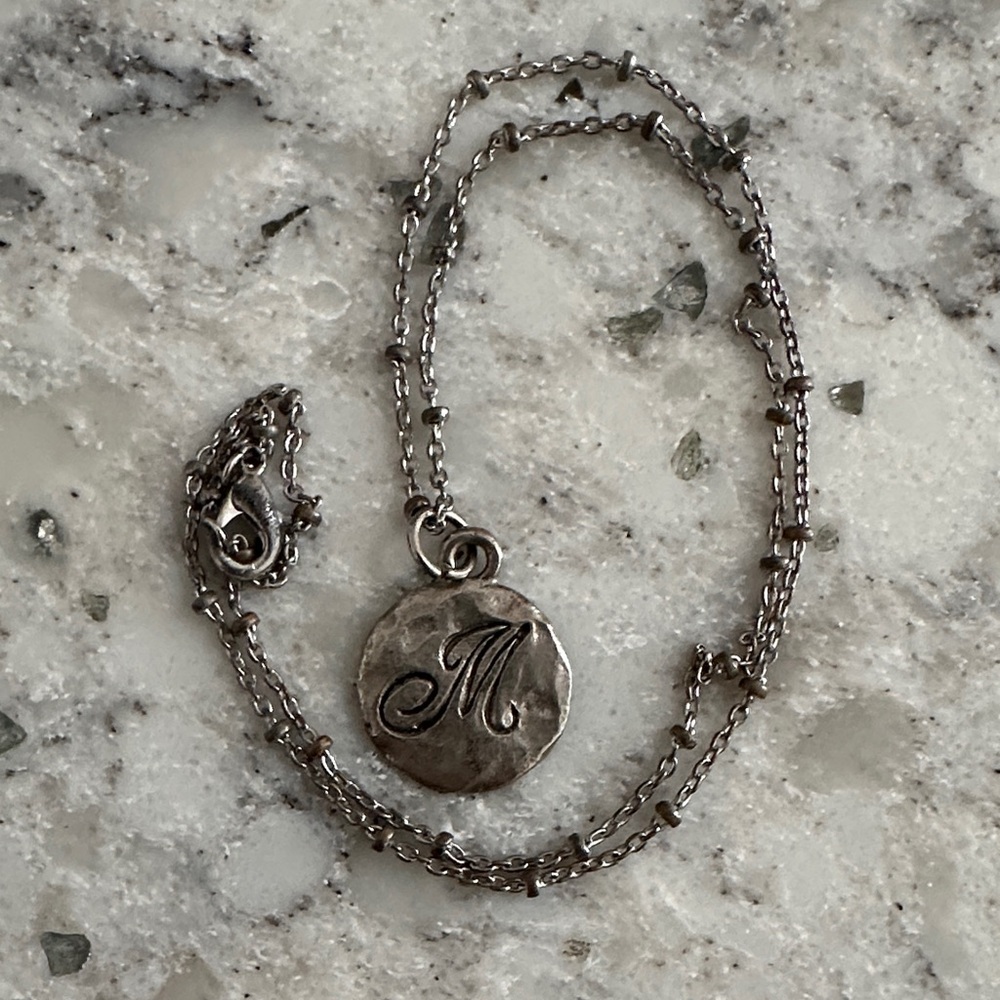 Silver Initial Pendant Necklace